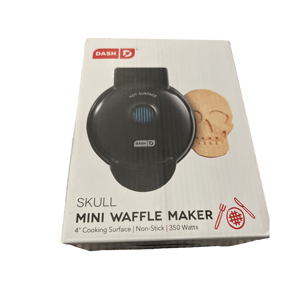 Dash Mini Waffle Maker, 4" Skull Shaped Waffles NEW